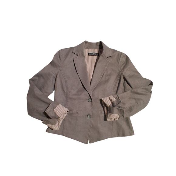 Peruvian Connection Cotton Linen Blend Women's size 6 Cropped Luxury Blazer - Picture 5 of 9